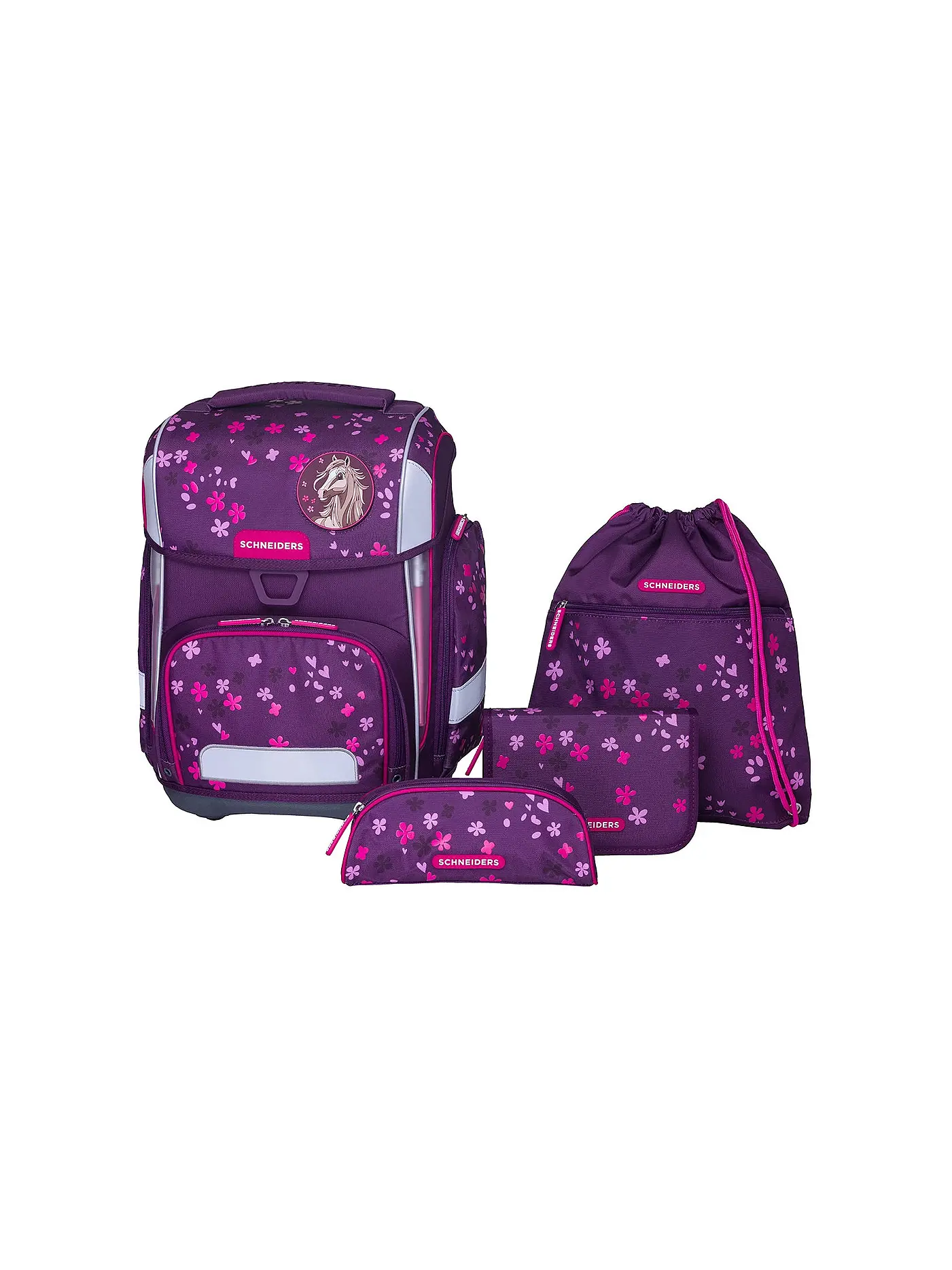 SCHNEIDERS | Schultaschen Set Ergolite 9tlg  Berry Blossom | 
